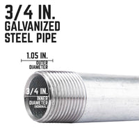 BK Products 3/4 in. MPT x 1-1/2 in. L Galvanized Steel Nipple (Pack of 5)