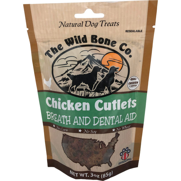Golosinas para perros Fresh Breath Cutlets de The Wild Bone Co.