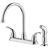 OakBrook Pacifica High Arc Two Handle Chrome Kitchen Faucet Side Sprayer Included