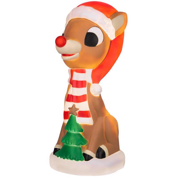 Molde de soplado Rudolph LED de Rudolph con árbol de Navidad de 24 in.