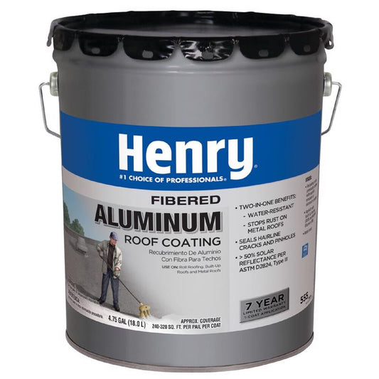 Henry Matte Aluminum Fibered Aluminum Fibered Aluminum Roof Coating 4.75 gal