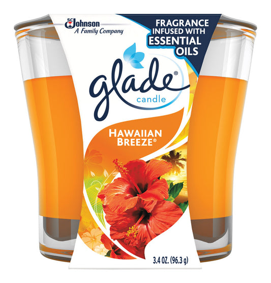 Glade Orange Hawaiian Breeze Scent Jar Air Freshener Candle 3-1/16 in. H x 3.25 in. Dia. (Pack of 6)