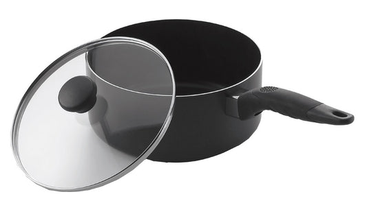 Mirro Get A Grip Aluminum Sauce Pan With Lid 3 qt Black
