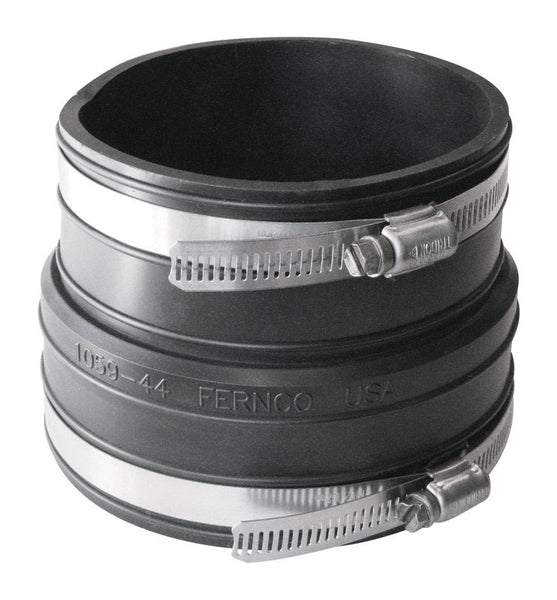 Acoplamiento flexible de PVC para casquillo de 4 pulg. x casquillo D de 4 pulg., cédula 40 de Fernco, paquete de 1