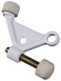 National Hardware Zinc w/Rubber Tip White Hinge Pin Door Stop Mounts to door .5 in.