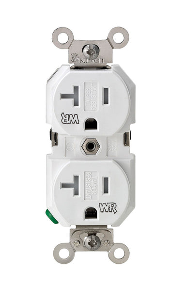 Leviton 20 amperios 125 V Duplex Blanco Tomacorriente 5-20R 1 pk
