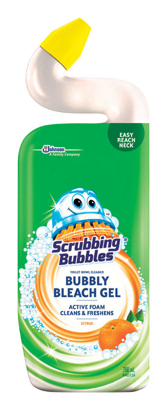 Scrubbing Bubbles Bubbly Bleach Gel Citrus Scent Toilet Bowl Cleaner 24 oz Gel (Pack of 6).