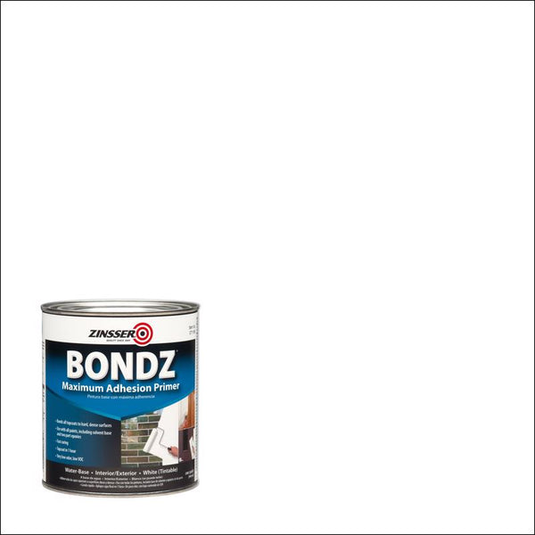 Imprimador adhesivo máximo a base de agua Bondz White de Zinsser, 1 cuarto (paquete de 4)