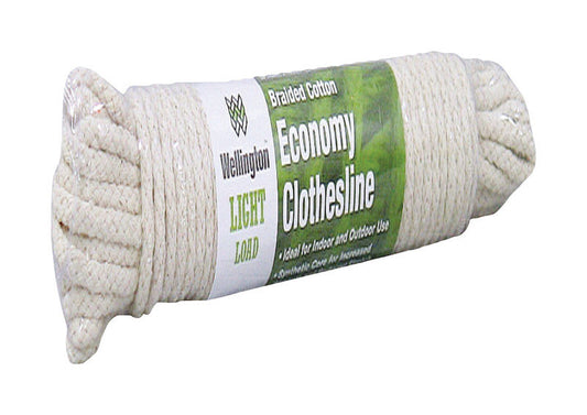 Wellington 3/16 in. D X 50 ft. L Natural Braided Cotton Clothesline Rope