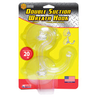 Adams PVC Clear Double Suction Cup Wreath Hanger - Open Box