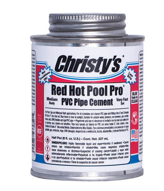Christys Red Hot Pool Pro Clear Adhesive For PVC 8 oz.