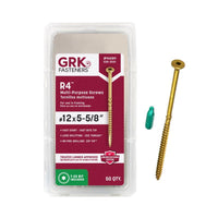 GRK Fasteners R4 No. 12 X 5-5/8 in. L Star Coated W-Cut Multi-Purpose Screws 50 pk