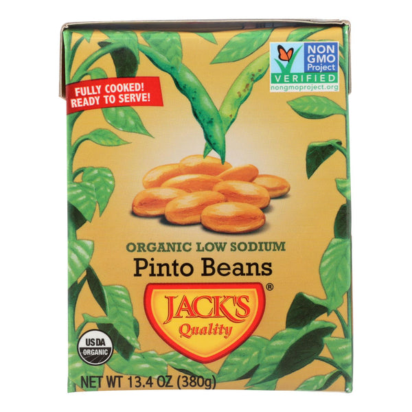 Jack's Quality Organic Low Sodium Pinto Beans - Case of 8 - 13.4 OZ (Pack of 8)