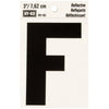 Hy-Ko 3 in. Reflective Black Vinyl Letter F Self-Adhesive 1 pc. (Pack of 10)