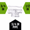 Bk Products 3/4 In. Fpt  X 3/4 In. Dia. Fpt Galvanized Malleable Iron Reducing Tee