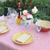 Magic Cover Red/White Checkered Vinyl Disposable Tablecloth 54 in. L X 54 in. W