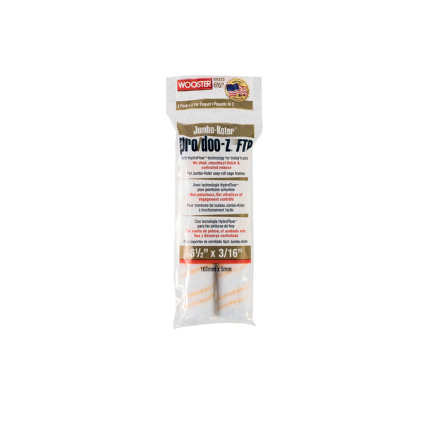 Wooster Pro/Doo-Z FTP Synthetic Blend 6-1/2 in. W X 3/16 in. Mini Paint Roller Cover 2 pk (Pack of 12)