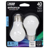 Feit Enhance A15 E26 (Medium) Filament LED Bulb Daylight 40 Watt Equivalence 2 pk