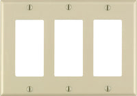 Leviton Decora Ivory 3 gang Thermoset Plastic Decorator Wall Plate 1 pk - Deal of The Week