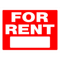 Hillman English Red For Rent Sign 18 in. H X 24 in. W (Pack of 6)