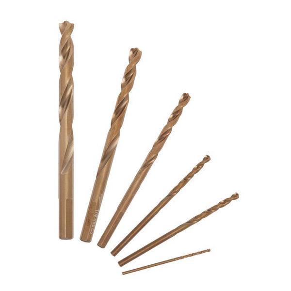 Juego de brocas de cobalto Milwaukee Red Helix de 2,87 pulg. L, 6 piezas