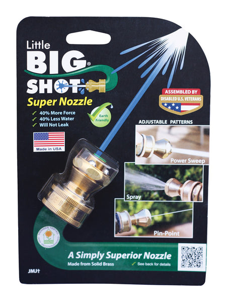 Boquilla de manguera de latón ajustable de 3 patrones Little Big Shot - Oferta de la semana