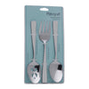 Pfaltzgraff Silver Stainless Steel serving set Fork and Spoon 3 pc (Pack of 6)