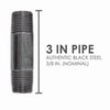 B&K Mueller 3/8 in. MPT x 3 in. L Black Steel Nipple (Pack of 5)