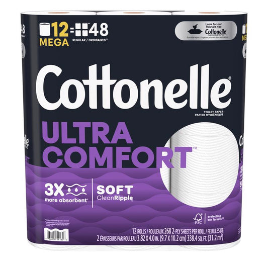 Cottonelle Ultra ComfortCare Toilet Paper 12 Rolls 268 sheet 4 in. (Pack of 4)