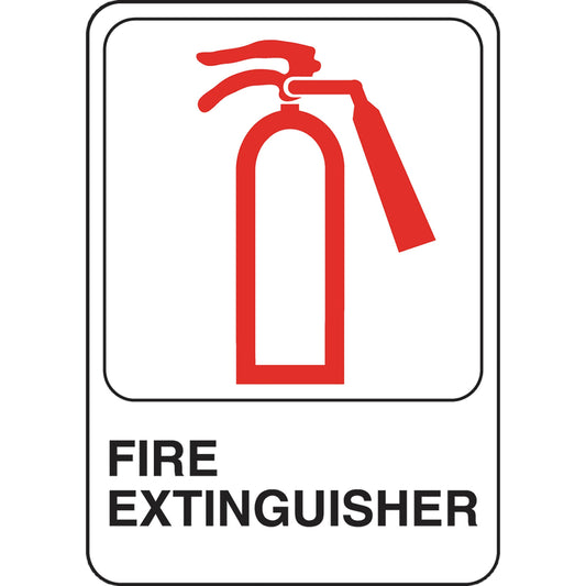 Hillman English White Fire Extinguisher Sign 5 in. H X 7 in. W (Pack of 6)