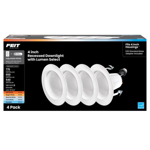 Feit Enhance White 5 in. W Aluminum LED Dimmable Recessed Downlight 8.6 W - Open Box