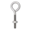 Hampton 1/4 in. x 2-5/8 in. L Stainless Steel Eyebolt Nut Included (Pack of 10)