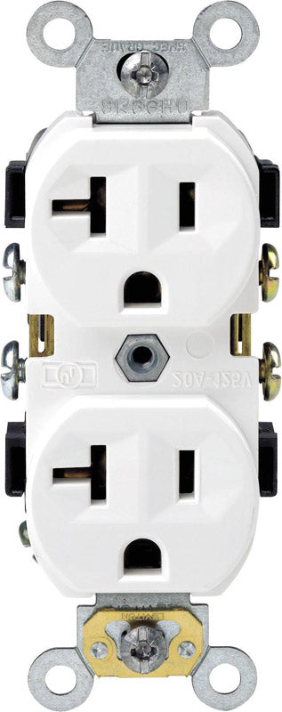 Leviton S02-0br20-0ws 20 Amp White Commercial Grade Straight Blade Duplex Receptacle