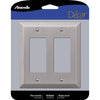 Amerelle Century Brushed Nickel 2 gang Stamped Steel Decorator Wall Plate 1 pk - Deal of The Week