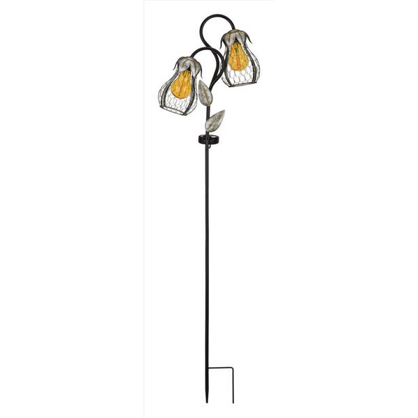 Estaca solar para jardín en forma de tulipán de 36 in de alto de vidrio y metal multicolor de Regal Art &amp; Gift