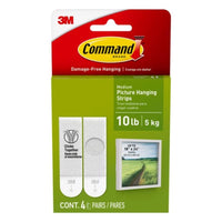 Command Strips 17201-4Pk Medium White Picture Hanging Strips 4 Count  (Pack Of 6)