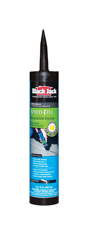 Black Jack Speed-Fill Gloss Black Polymer Rubberized Asphalt Crack Filler 10.1 oz. (Pack of 12)