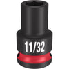 Milwaukee Shockwave 11/32 in. X 3/8 in. drive SAE 6 Point Standard Impact Socket 1 pc