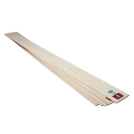 Midwest Products 3 in. W x 3 ft. L x 1/8 in. Basswood Sheet #2/BTR Premium Grade (Pack of 10).