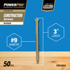 Hillman Power Pro No. 9  x 3 in. L Star Wood Screws 50 pk