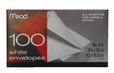 Mead 3.63 in. W x 6.75 in. L A6 White Envelopes 100 pk (Pack of 24)