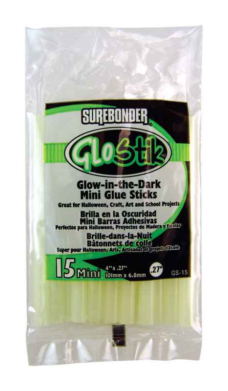 Surebonder GloStik Green Dual Temperature Glow-in-the-Dark Glue Sticks 4 L x 0.27 Dia. in.