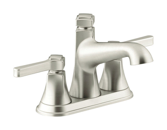 Kohler Georgeson Brushed Nickel Centerset Bathroom Sink Faucet 4 in.