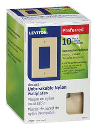 Leviton Decora Ivory 1 gang Thermoplastic Nylon Decorator Wall Plate 10 pk - Deal of The Week