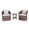 Living Accents Ashton 5 pc Brown Steel Casual Chat Set Gray Reversible Cushion