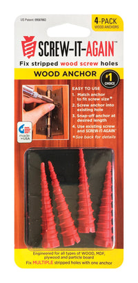 SCREW-IT-AGAIN 1/4 in. D X 1 in. L Polypropylene Hex Head Wood Anchor 4 pk - Deal of The Week