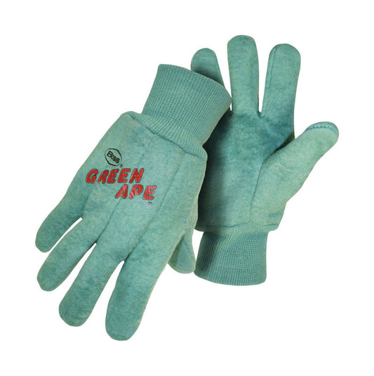 Boss Men's Heavy-Napped Double Woven Clute-Cut Chore Gloves Green L 12 pk