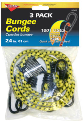 Keeper Yellow Bungee Cord 24 in. L x 0.315 in. 1 pk