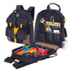 CLC E-Charge 6 in. W X 19.5 in. H Polyester Backpack Tool Bag 23 pocket Black/Tan 1 pc