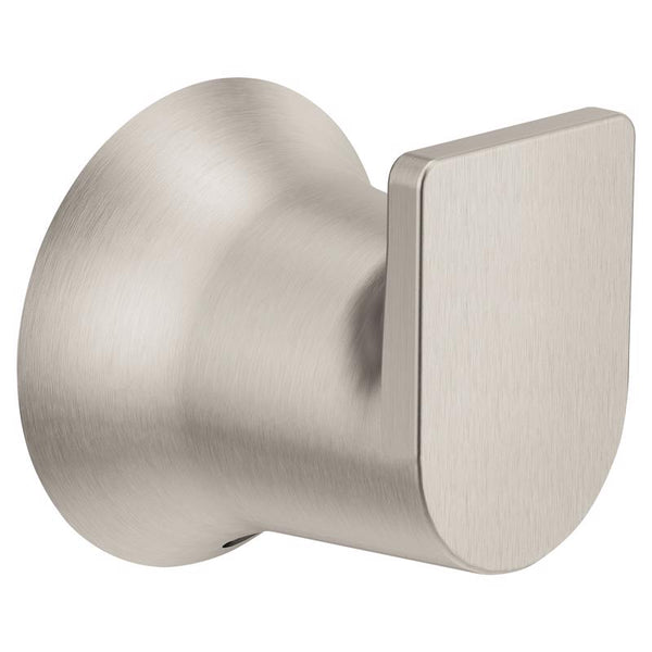 Gancho para bata Moen Genta de níquel cepillado, 2 in. de alto X 1.375 in. de ancho X 1.56 in. de largo